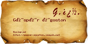 Gáspár Ágoston névjegykártya