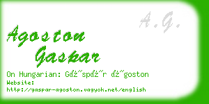 agoston gaspar business card